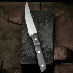 Old Farmer Micarta biffkniv XL 4 stk, svart/stål