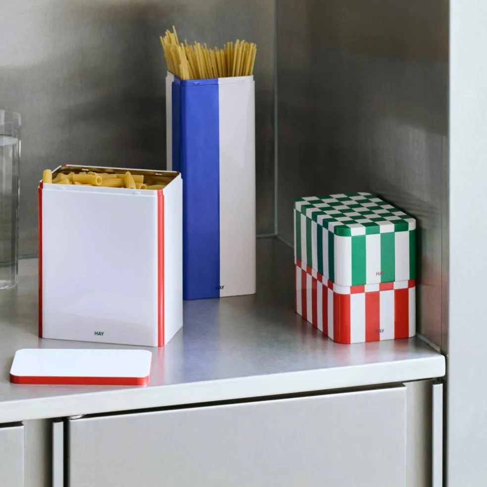 Oppbevaringsboks small, grønn/off-white