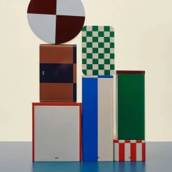 Oppbevaringsboks small, rød/off-white