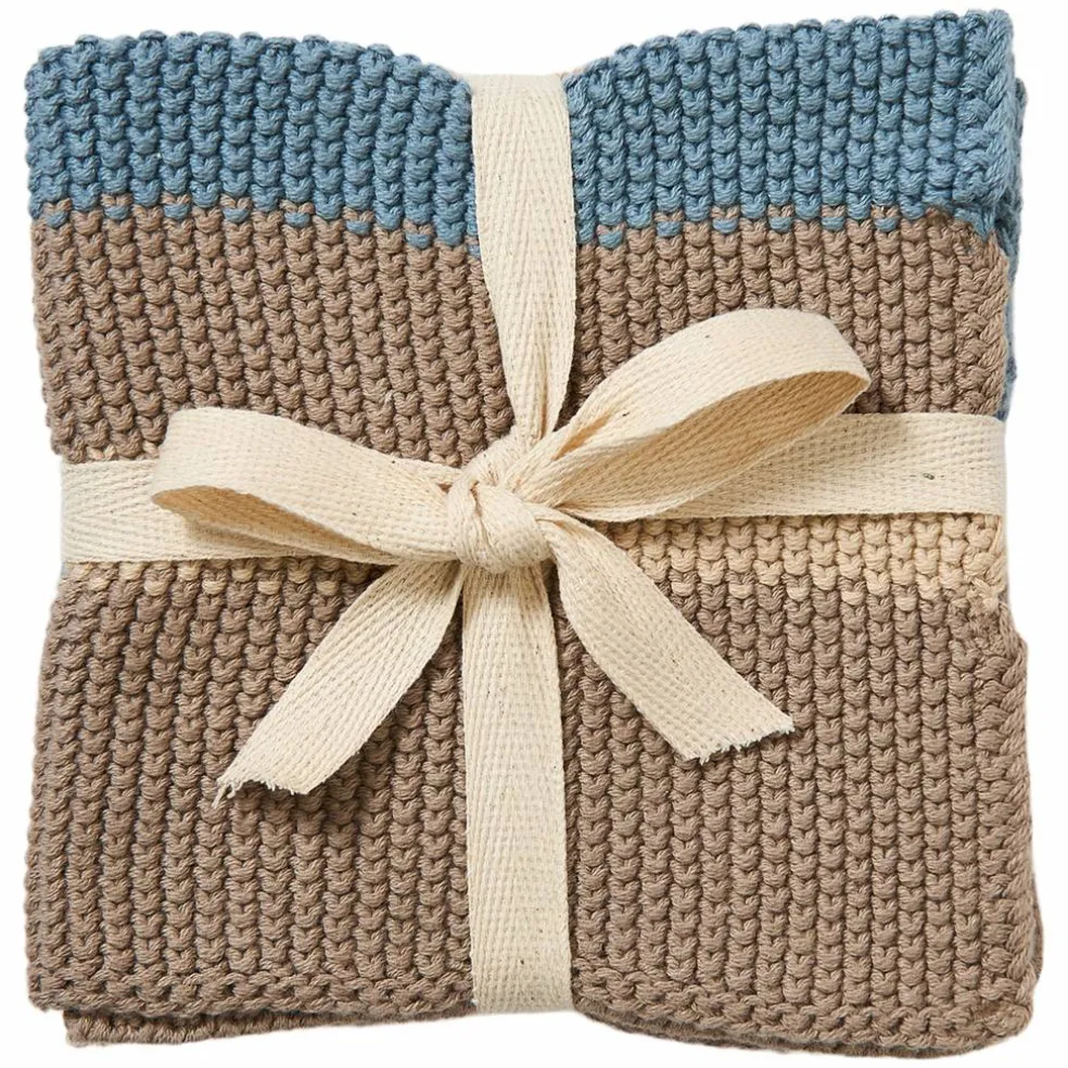 Oppvaskklut 27 × 27 cm 2-pakning, beige/blå