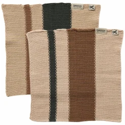 Oppvaskklut 27 × 27 cm 2-pakning, grønn/brun