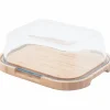Osteklokke 27 x 21,5 x 9,5cm, glass/bambus