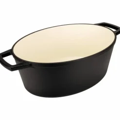 Oval støpejernsgryte 34 cm, svart