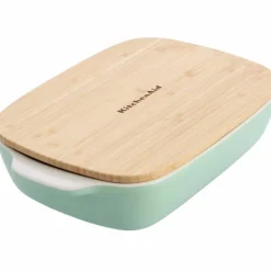 Ovnsform med lokk 31 x 18,5 x 6 cm, creme