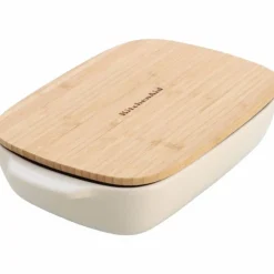 Ovnsform med lokk 31 x 18,5 x 6 cm, creme