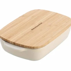 Ovnsform med lokk 26 x 15,5 x 6,5 cm, creme