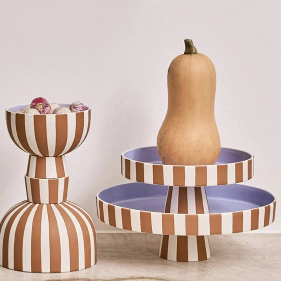 OYOY Toppu serveringsfat 20 cm, caramel/lavender