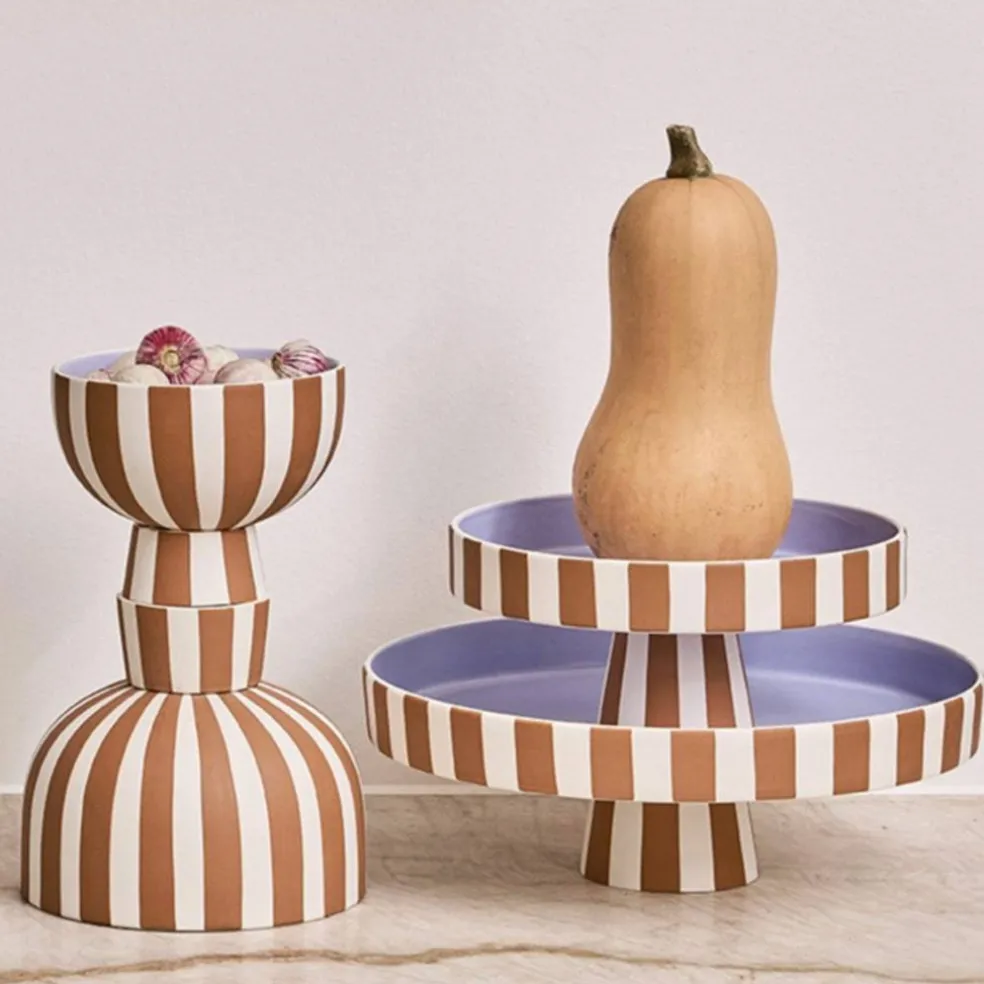 OYOY Toppu serveringsfat 20 cm, caramel/lavender