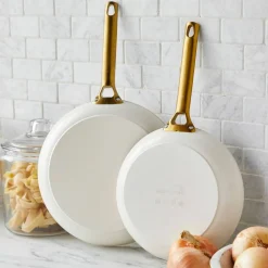 Padova stekepannesett 24 + 28 cm, cream