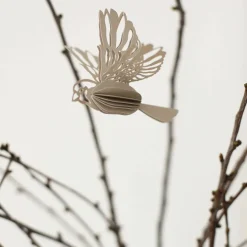 Paper Bird ornament 2-pack, natural