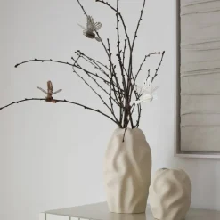 Paper Bird ornament 2-pack, sand