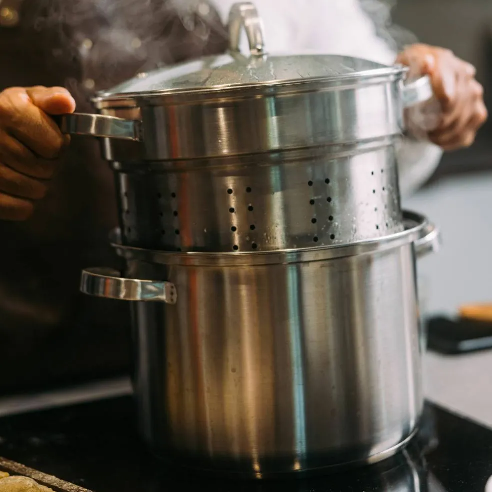 Pastagryte med dampinnsats + dørslag 7,5 liter