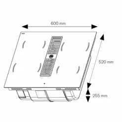 P604ICH30NP Induksjonstopp med integrert ventilator 60 cm, 4 soner