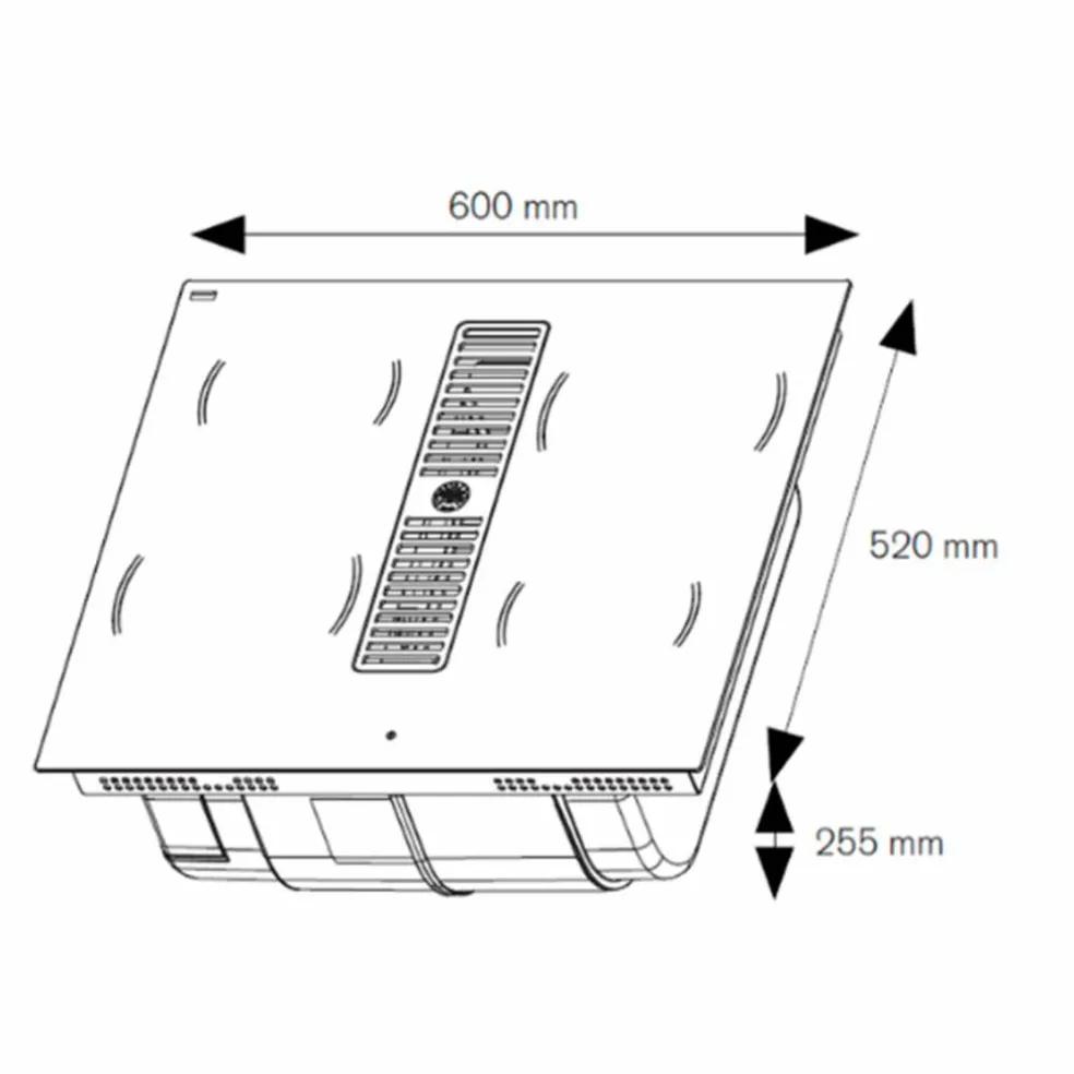 P604ICH30NP Induksjonstopp med integrert ventilator 60 cm, 4 soner