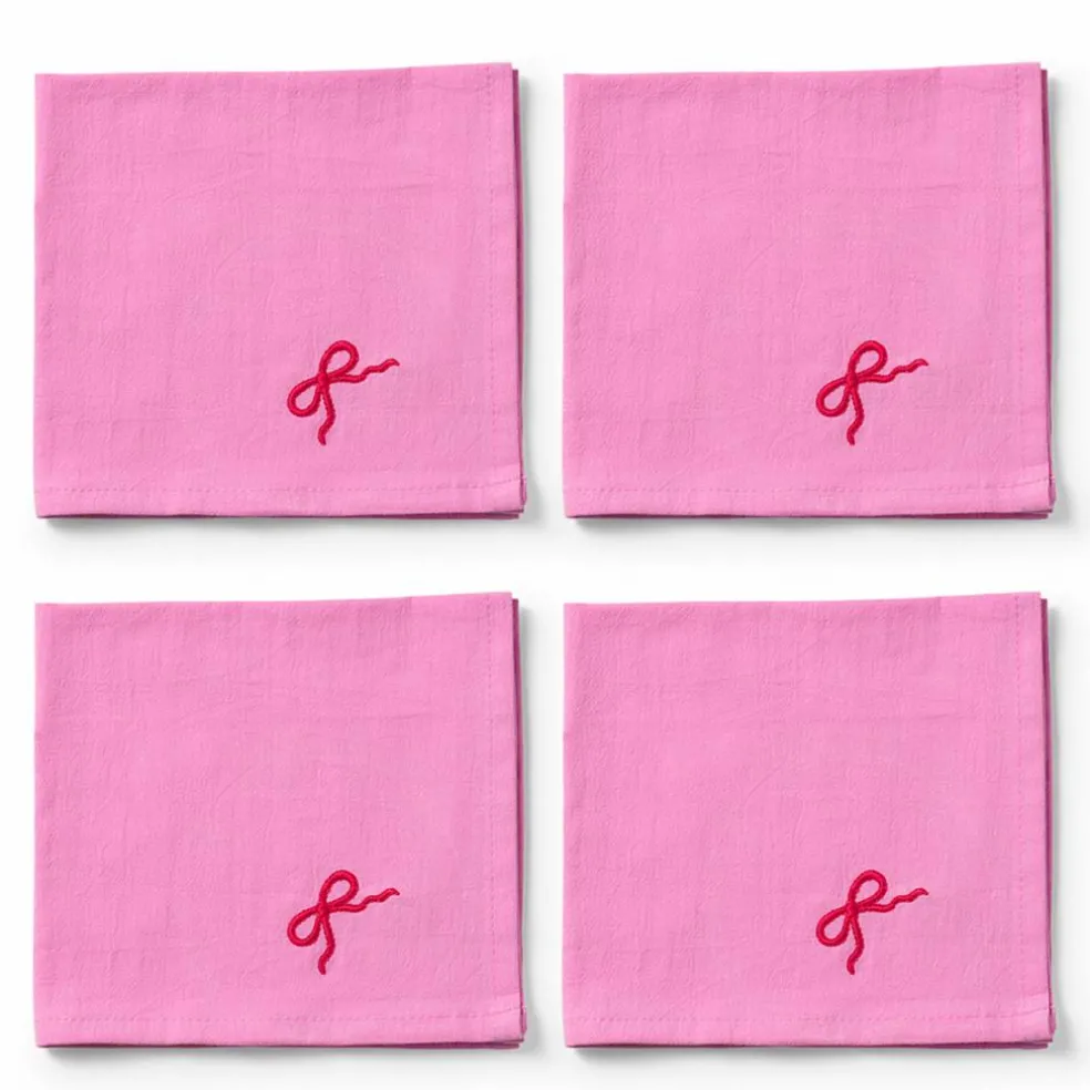 Pink Hearts serviett 40×40 cm 4-pakning, rosa