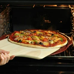 Pizzastein med riller Ø 40 cm, rød