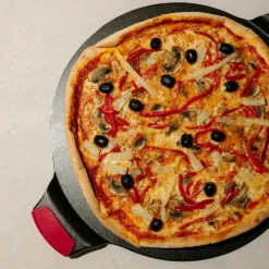 Pizzasten med håndtak, gjutjern