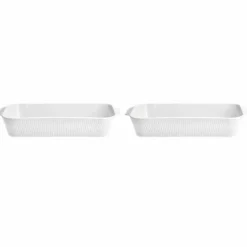 Plissé ildfaste former 35 × 19 centimeter 2-pakning, hvit