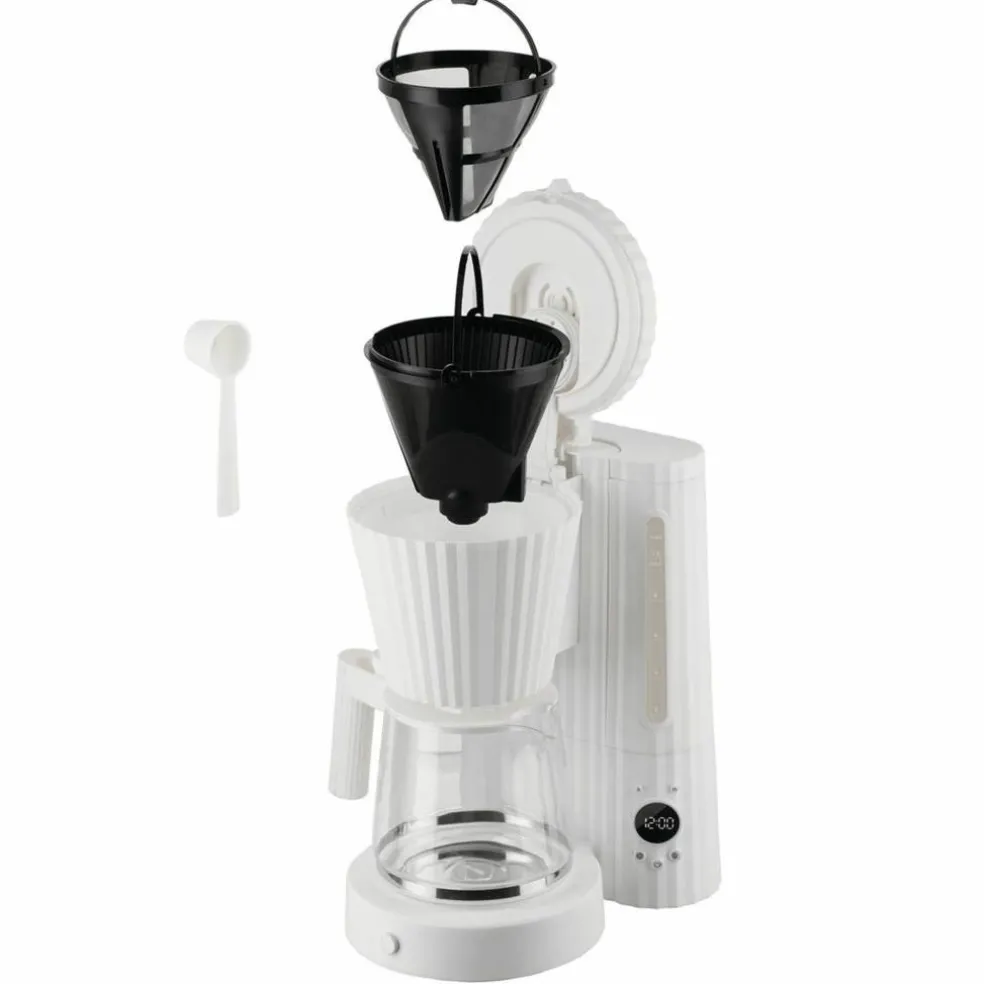 Plissé kaffetrakter, hvit