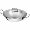 Plus Wok med To Håndtak og Glasslokk 32 cm