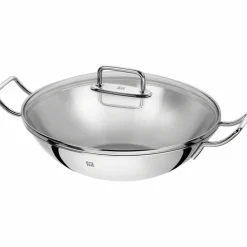 Plus Wok med To Håndtak og Glasslokk 32 cm