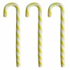 Polka glassdekorasjon 17 cm 3-pakning, hvit/gul
