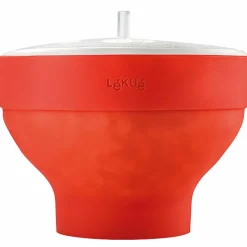 Popcornmaker XL + 4 skåler, rød