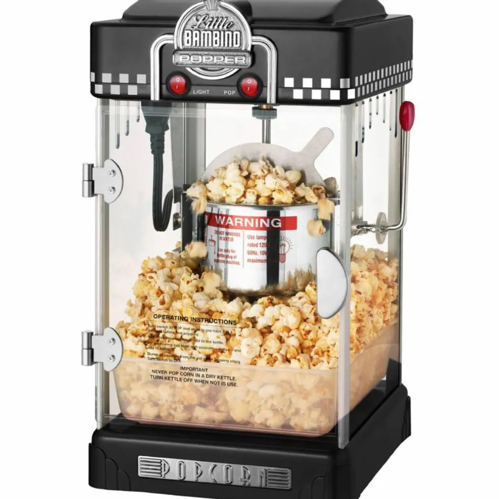 Popcornmaskin Little Bambino 2-3 liter Svart