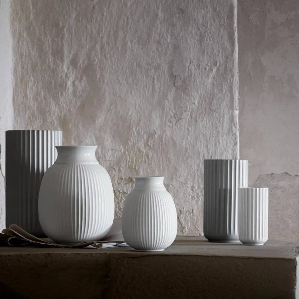 Porcelæn Curve Vase 12,5 cm. hvit håndlaget porselen