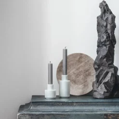 Porselæn Kronelysestake 7cm Hvit