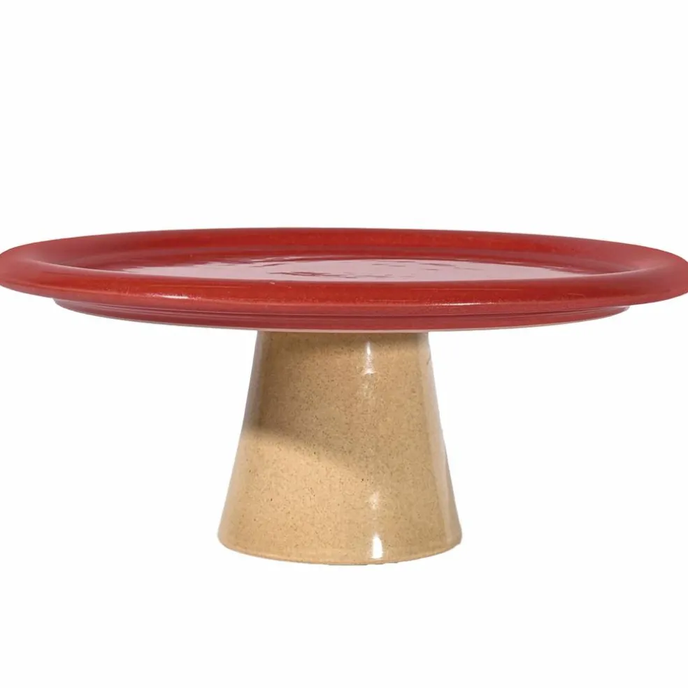 Porto kakefat 26,5 x 11 cm, rød/beige