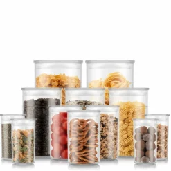 Presso oppbevaringsbokser 12 deler, transparent