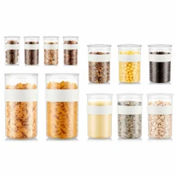 Presso oppbevaringsbokser 12 deler, transparent
