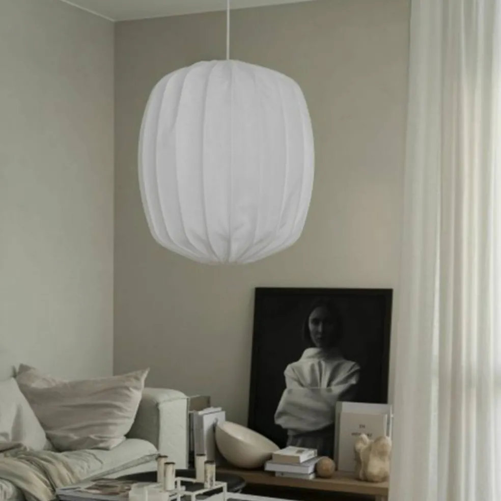 Prisma taklampe i lin 35 cm, hvit