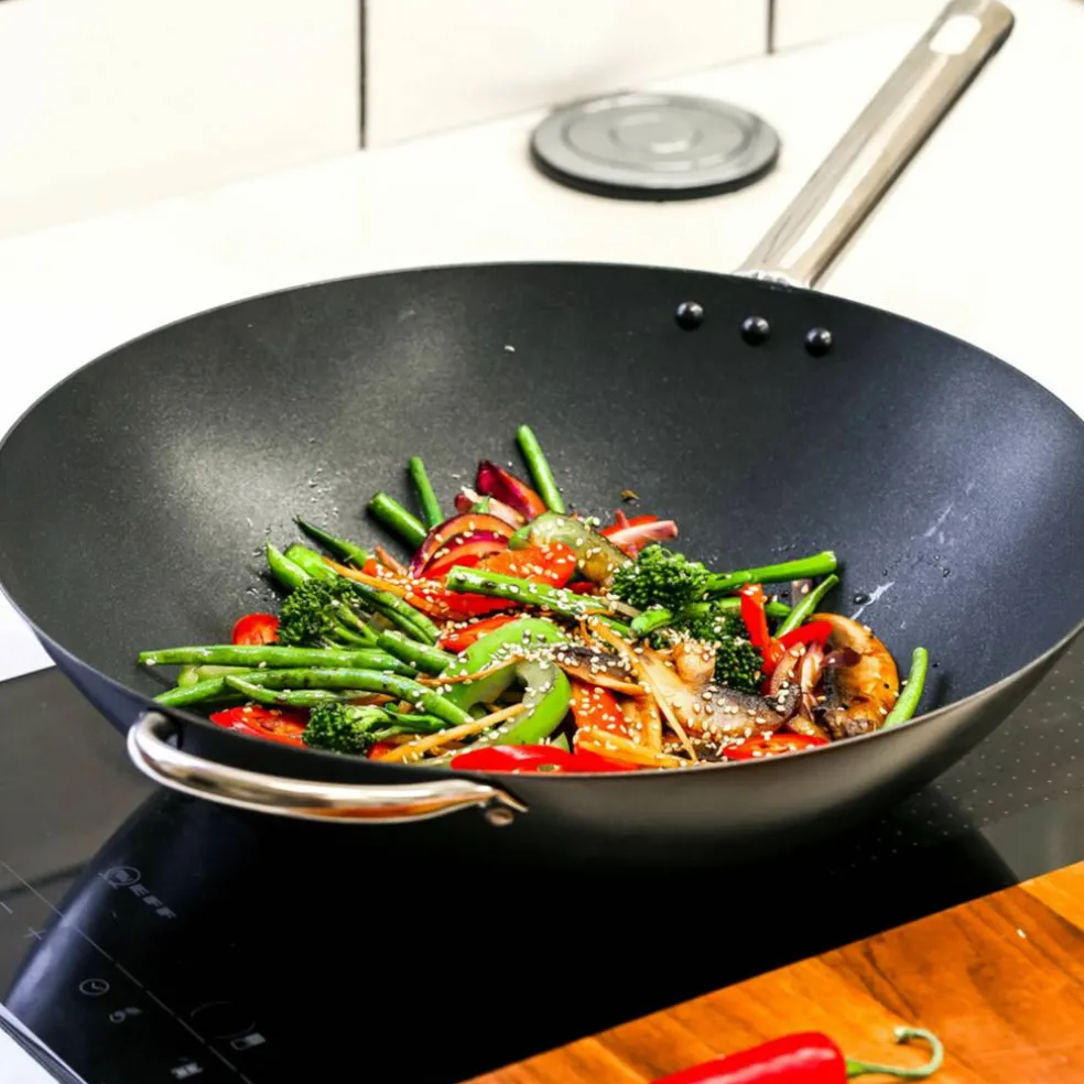 Professionell Wok Induksjon 30 cm Non-stick