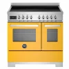 PRO95I2EGIT2 Professional induksjonskomfyr 90 cm med 5 soner og 2 ovner, gul