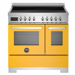 PRO95I2EGIT2 Professional induksjonskomfyr 90 cm med 5 soner og 2 ovner, gul