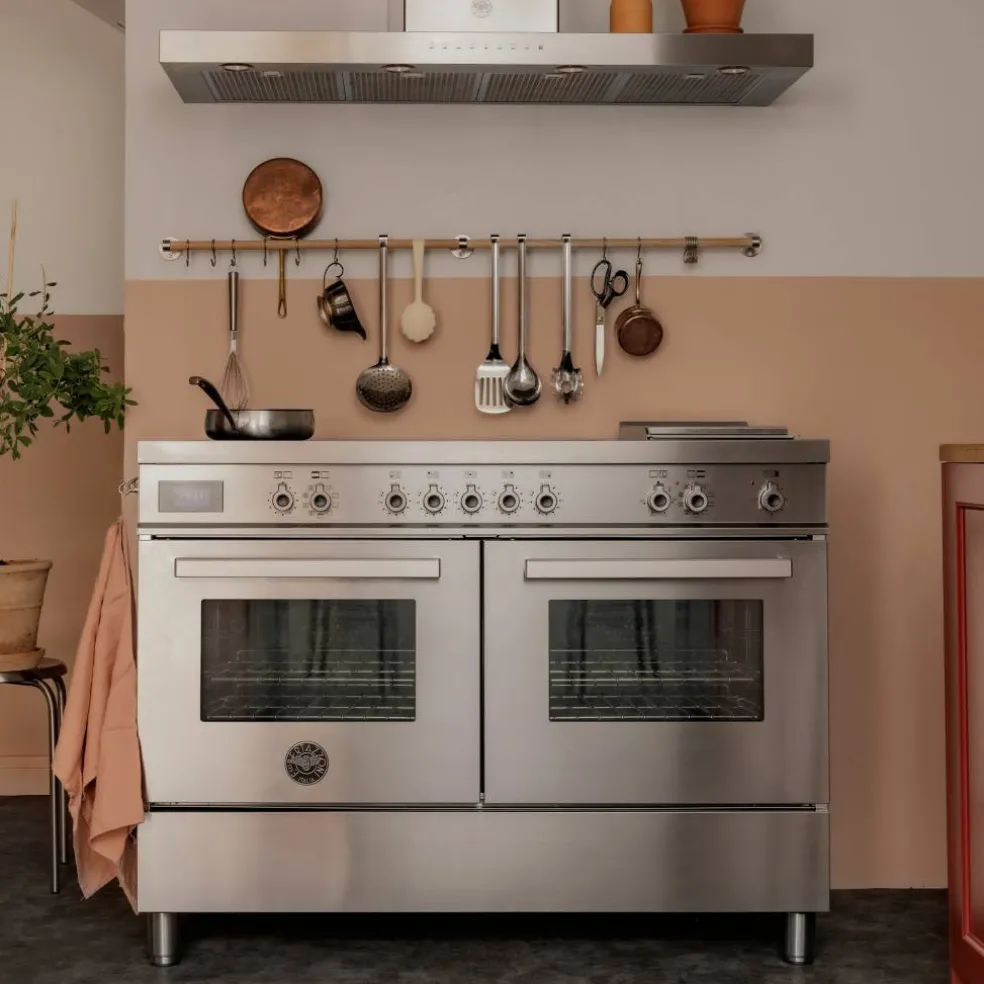 PRO125I2EGIT2 Professional induksjonskomfyr 120 cm med 5 soner, elektrisk stekebord og 2 ovner, gul