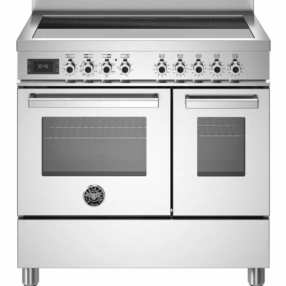 PRO95I2ENET Professional induksjonskomfyr med dobbelovn 90 cm, Svart