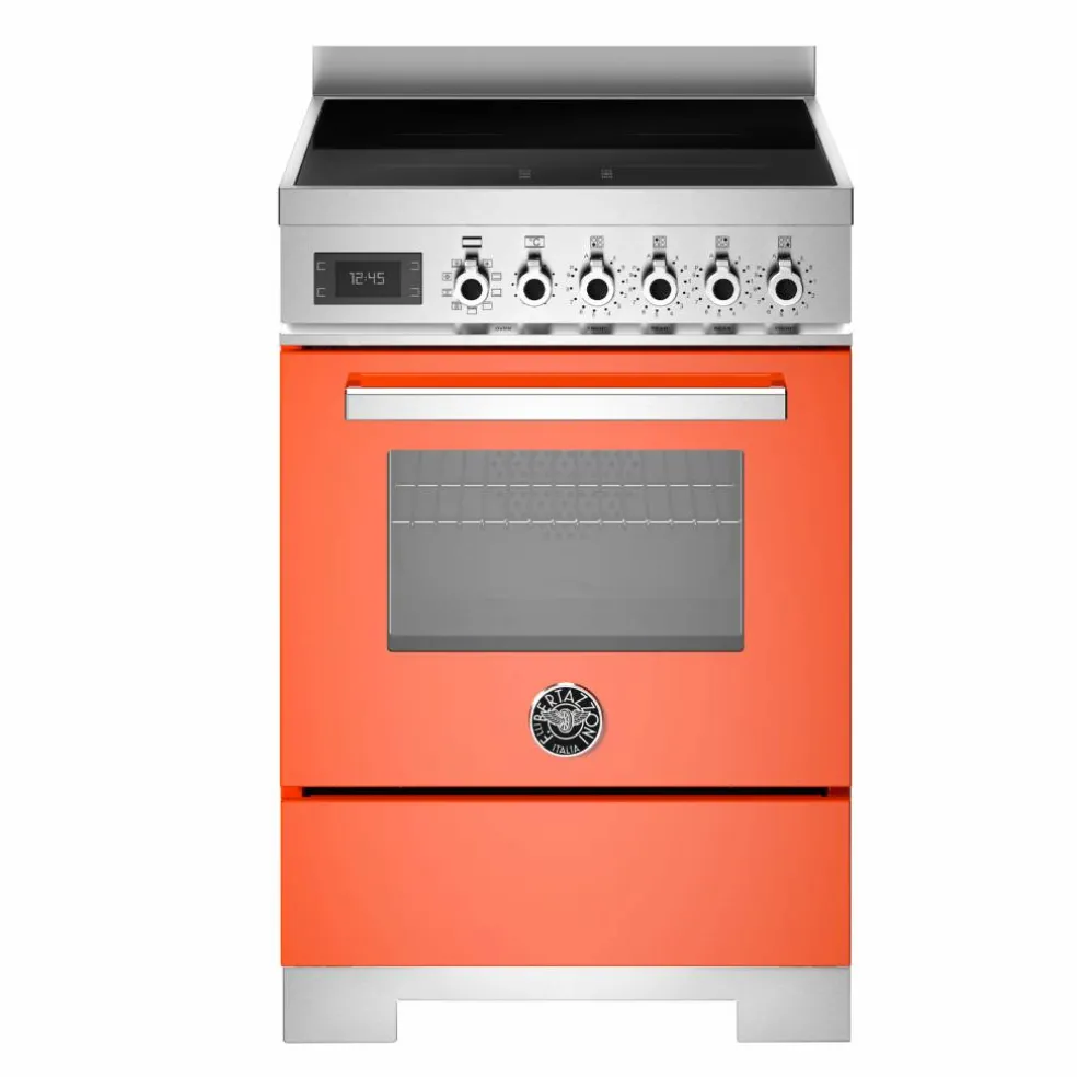 PRO64I1EROT2 Professional induksjonskomfyr 60 cm med 4 soner og 1 ovn, rød