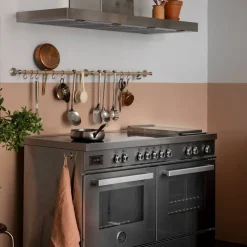 PRO125I2EXT2 Professional induksjonskomfyr 120 cm med 5 soner, elektrisk stekebord og 2 ovner, rustfritt stål