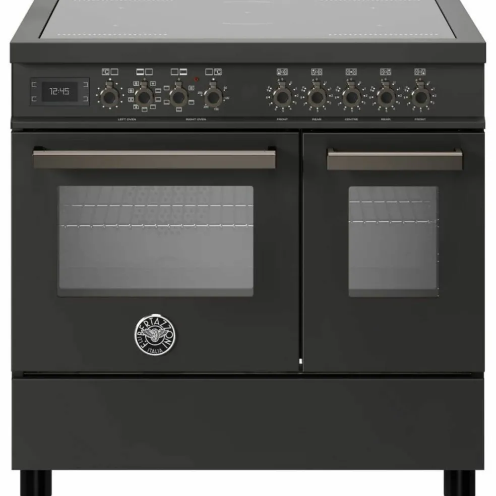 PRO95I2EXT Professional induksjonskomfyr med dobbelovn 90 cm, Rustfritt Stål
