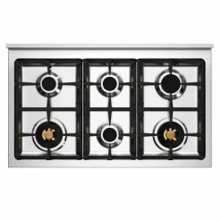 PRO106L2EART2 Professional gasskomfyr 100 cm med 6 brennere og 2 ovner, oransje