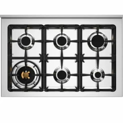 PRO96L1EBIT2 Professional gasskomfyr 90 cm med 6 brennere og 1 ovn, hvit
