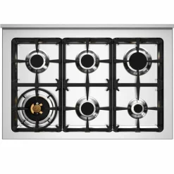 PRO96L2EBIT2 Professional gasskomfyr 90 cm med 6 brennere og 2 ovner, hvit