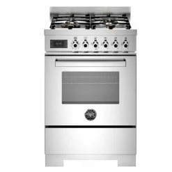 PRO64L1EBIT2 Professional gasskomfyr 60 cm med 4 brennere og 1 ovn, hvit