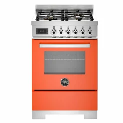PRO64L1EBIT2 Professional gasskomfyr 60 cm med 4 brennere og 1 ovn, hvit