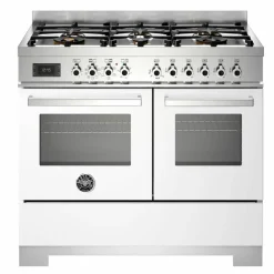 PRO106L2EBIT2 Professional gasskomfyr 100 cm med 6 brennere og 2 ovner, hvit