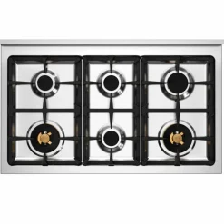 PRO106L2EBIT2 Professional gasskomfyr 100 cm med 6 brennere og 2 ovner, hvit