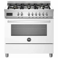 PRO96L1EGIT Professional Gasskomfyr med ovn 90 cm, Gul